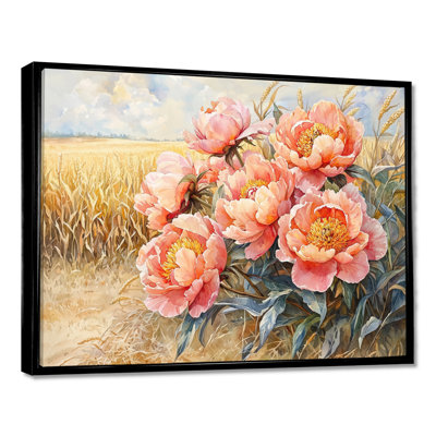 "Pe pivoines le long du champ de maïs II" - pivoines, art mural