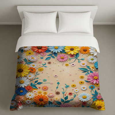 Housses de couette à arrangement floral coloré