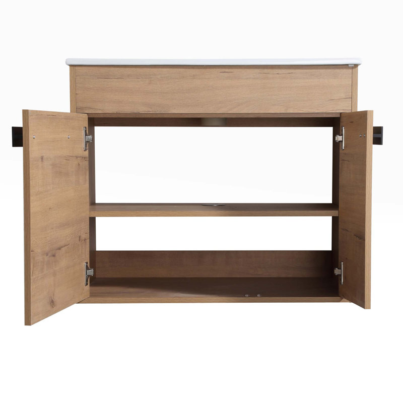 Dittes 30'' Single Bathroom Vanity with Ceramic Top