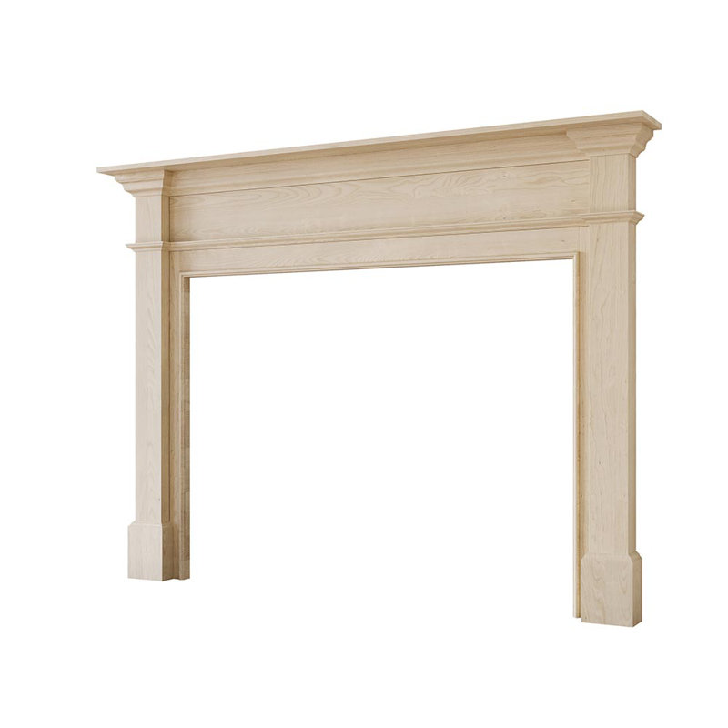 Lakeport Traditional Wood Fireplace Mantel Surround Kit Includes Wooden Mantel Surround And Shelf, Unfinished, 68" L