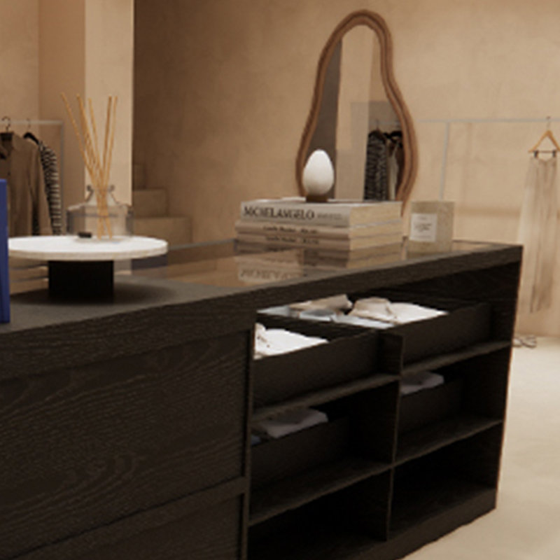 Vitrine lumineuse de style luxueux, H 35,43 po x l 86,61 po x P 23,62 po