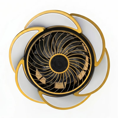Ventilateur de plafond sans pales doré de 43 cm (17 po) avec éclairage, télécommande, 6 vitesses à intensité variable, éclairage discret de luxe intégré