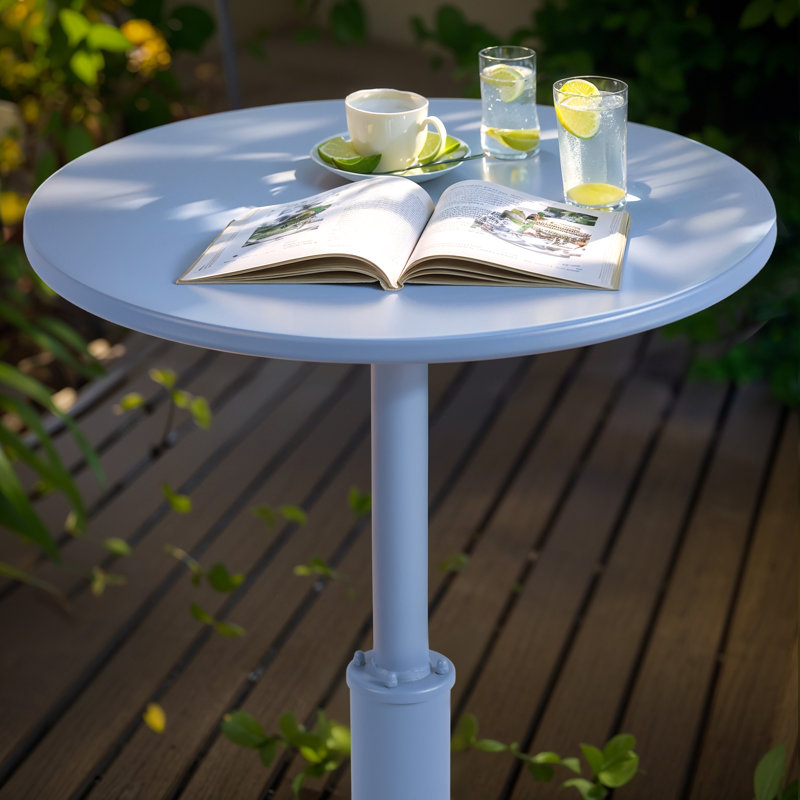 Ensemble de table de bar 3 pièces et 2 tabourets sans dossier pour la cuisine de pub, Bleu