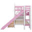 Lit superposé simple au-dessus de simple, lit superposé château avec 2 tiroirs, 3 tablettes et glissade, lit superposé en bois massif-1042665792-1042665794
