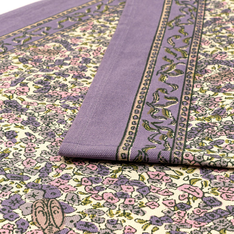 Lavender Handmade Floral Table Runnner, 90" W x 16" L