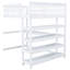 Lit mezzanine double blanc avec bureau polyvalent et solutions de rangement classiques