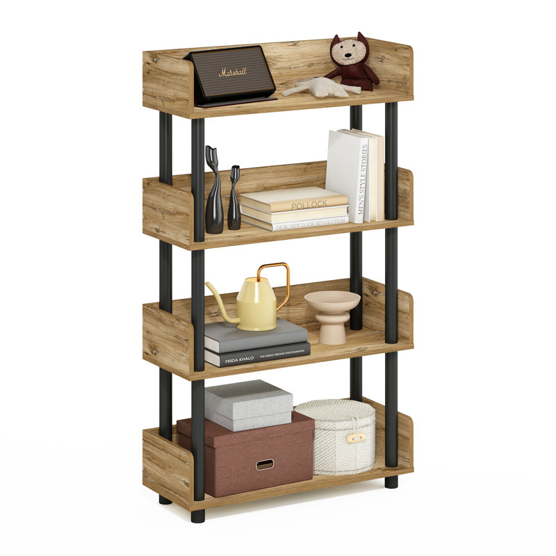 Kishor Plastic Shelving Unit, Flagstaff Oak/Black