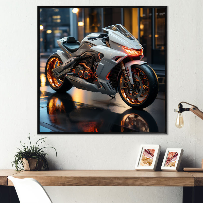 Futuriste Speedster I sur impression sur toile, H 24 po x l 24 po x P 1 po, Cadre flottant noir