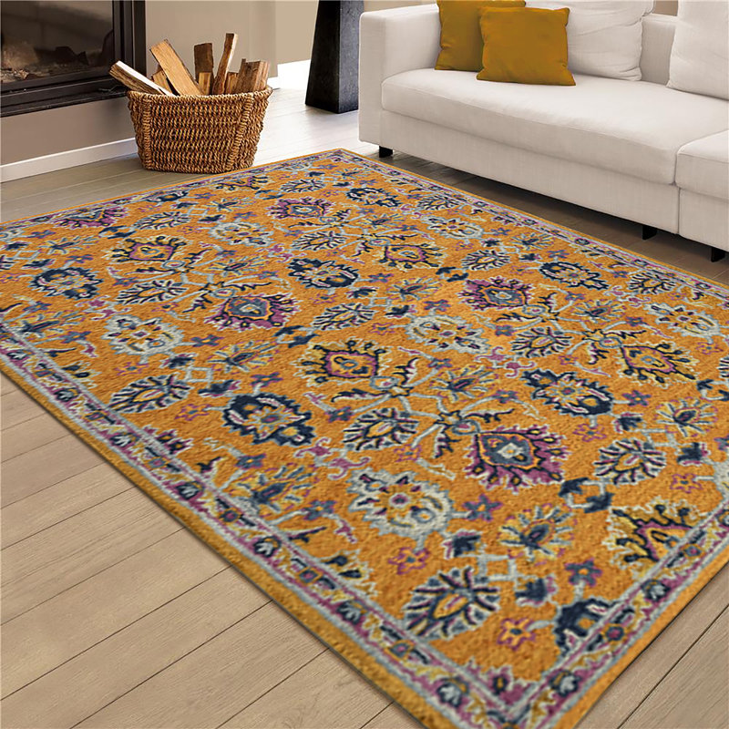 Shidler Hand-Tufted Bohemian All-Natural Wool Area Rug, Rectangle 8' x 11'