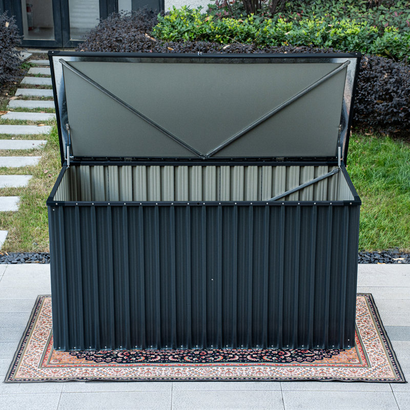 Coffre de terrasse verrouillable en métal résistant à l'eau avec serrure de 71,5 po Primestok