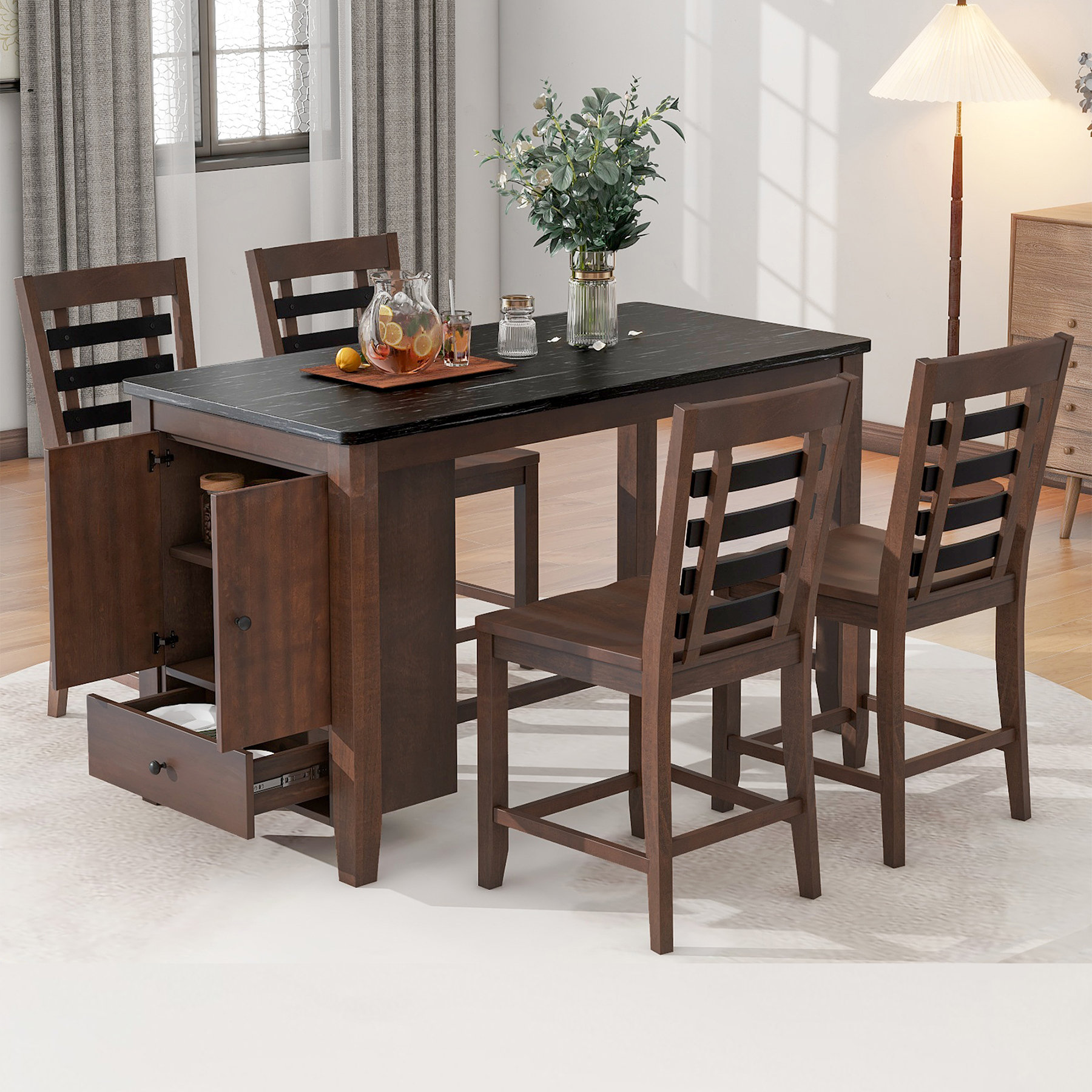 Dining table set in store hot sale