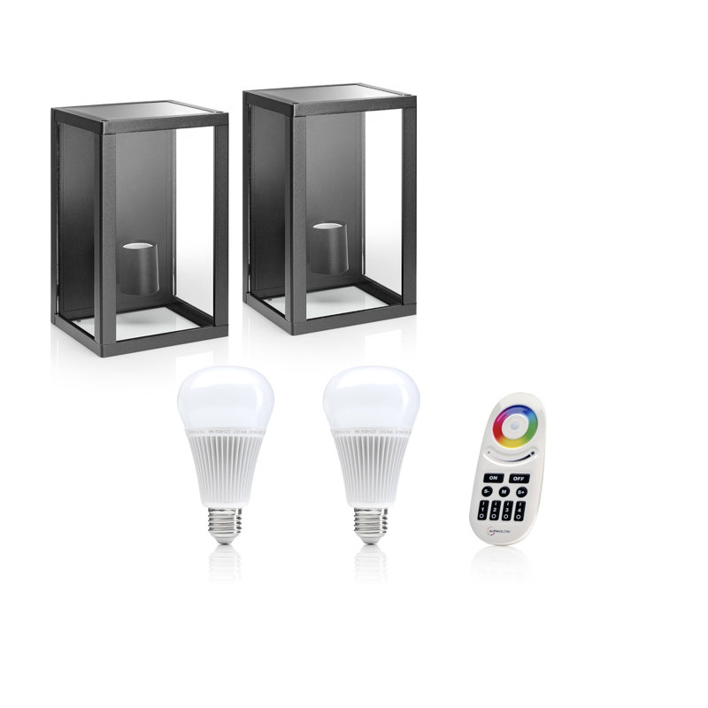 Deshaunda Black 2 - Bulb 18cm H Outdoor Flush Mount