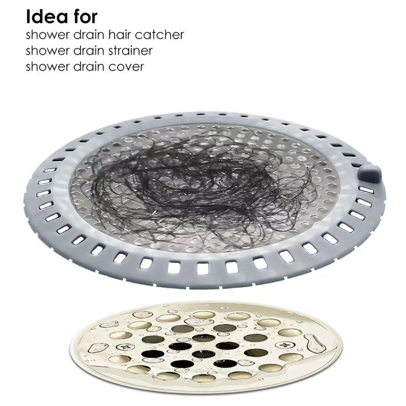 2-Pack Anti-Clog Shower Drain Hair Catcher | Stainless Steel Grid Drain Cover with Silicone Seal | Universal Fit for Shower, Bathtub & Floor Drains | Easy Clean Hair Strainer