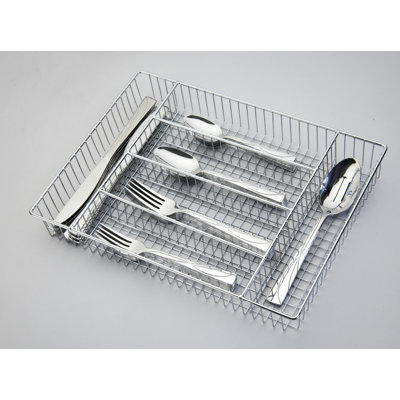 JARA 18/0 Stainless Steel Mirror 42 Pieces Flatware Set with Buffet