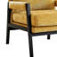 Siège Mid-Century moderne - Revêtement en chenille - Chaise rembourrée à dossier confortable en bois massif jaune-1532951828
