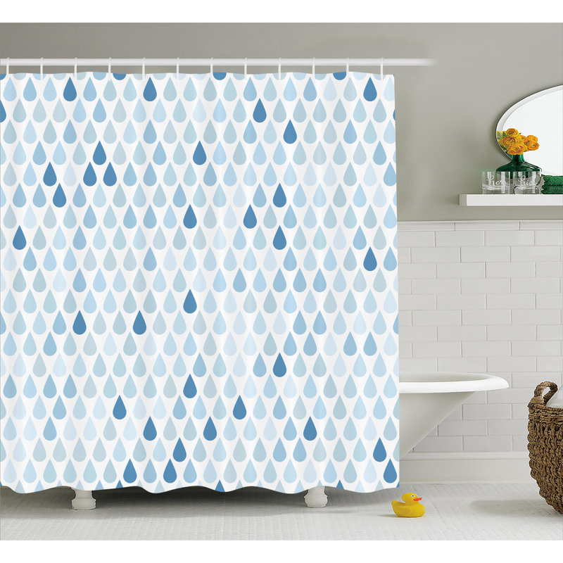 Rideau de douche à décoration simple rain gouttes, H 75 po x l 69 po