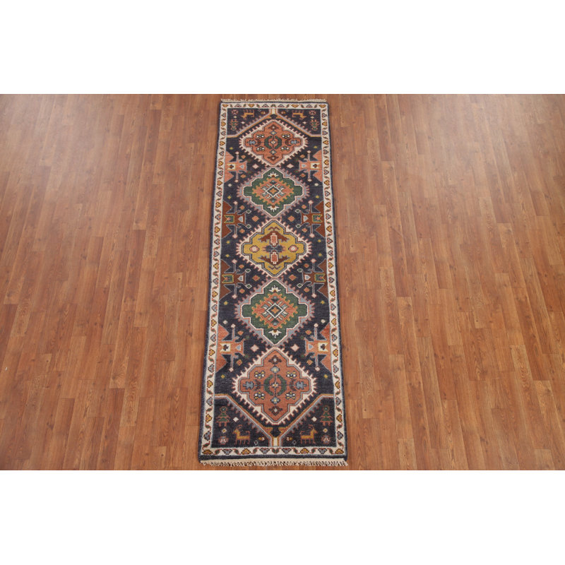 Tapis de couloir bleu marine traditionnel 3 x 8