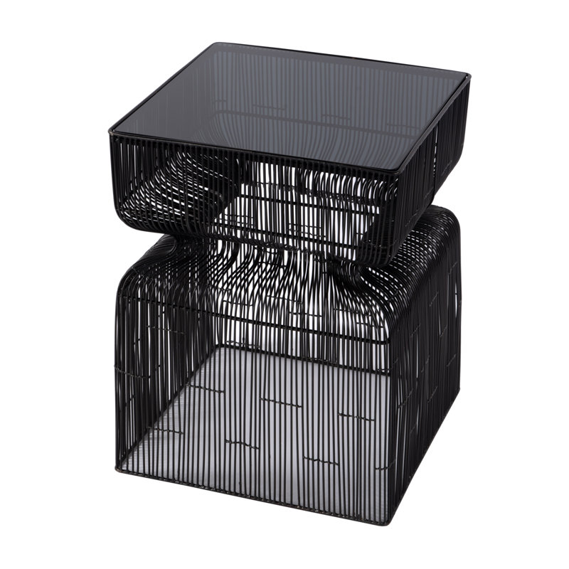 Table de bout moderne carrée en acier inoxydable Ivar