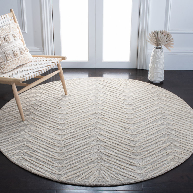 Geraro Martha Stewart Hand Tufted Wool/Viscose Floral Rug in Beige