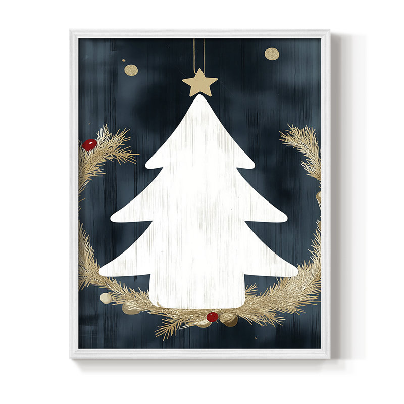 Reproduction encadrée - bois massif, H 15 po x l 12 po, Blanc