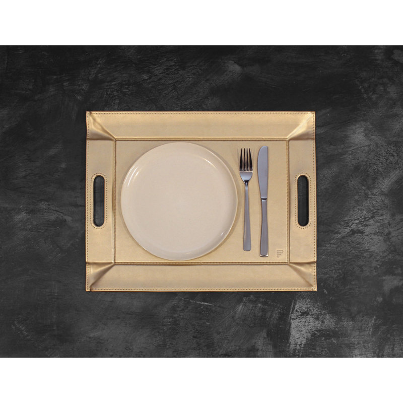 Ensemble de plateau convertible et napperon réversible Freeform (4) - Champagne et bronze, Champagne / bronze