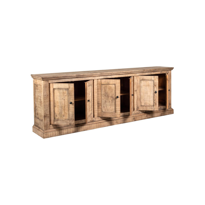 Koski 34" Tall 6-Door Cabinet, Natural Brown