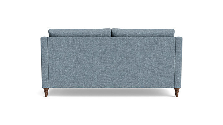 Vera Loveseat (70"), Performance Velvet - Denim, Walnut Finish (Turned)