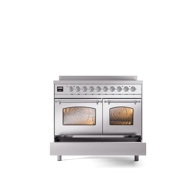 ILVE Nostalgie II 40 in Induction Range, Stainless Steel/Chrome