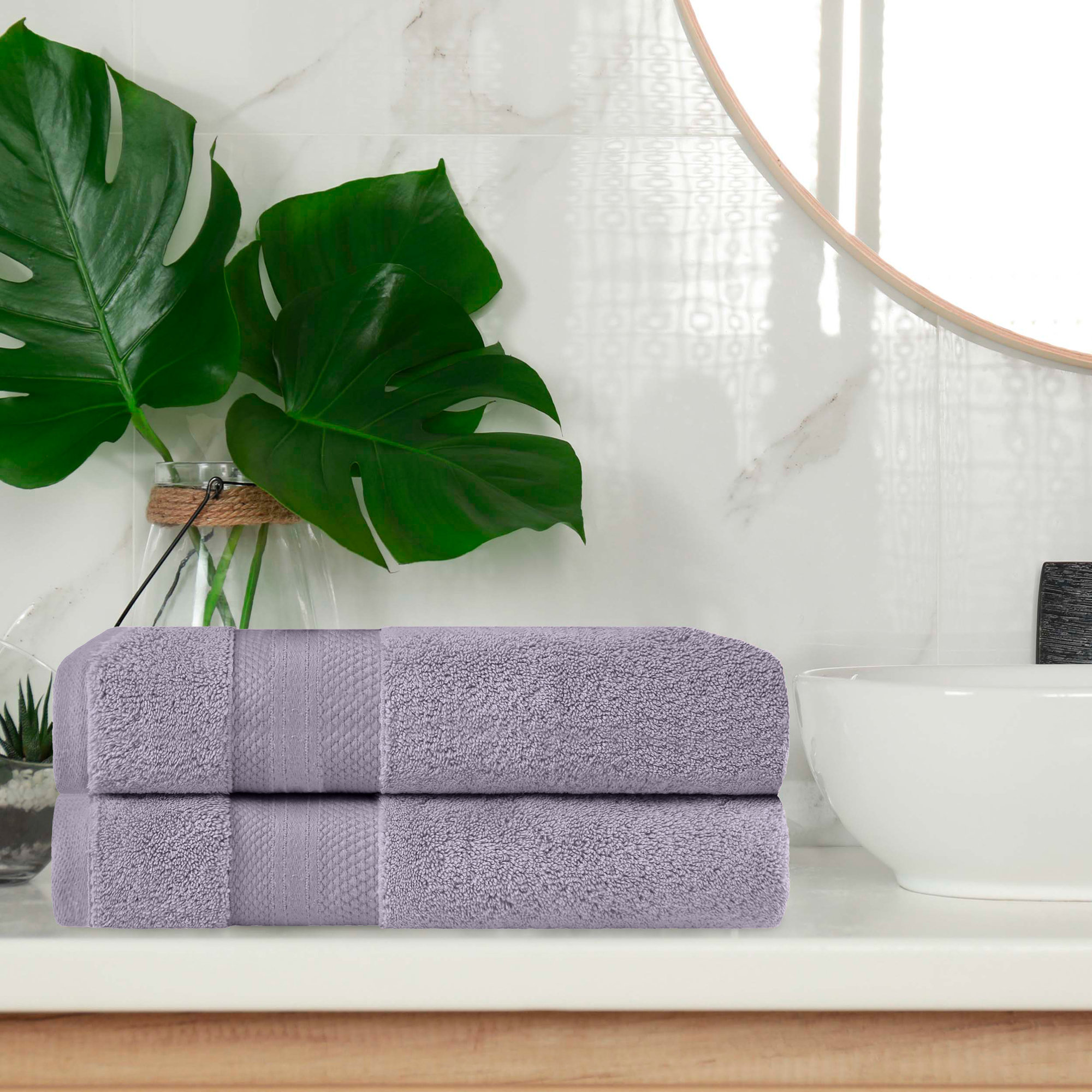 Finnian Ultra-Plush Heavyweight, 100% Turkish Towel Collection, Wisteria, Bath Towels - 2 Pack