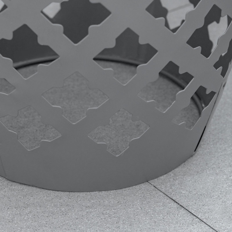 Tabouret décoratif d'extérieur, table d'appoint de patio ronde de 12 po, support décoratif pour mosaïque pour jardin, balcon, gris