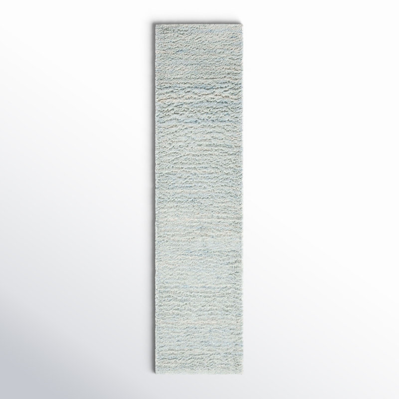 Elizzie Hand Tufted Wool/Cotton Solid Color Rug in Light Blue, Runner 2'3" x 9'
