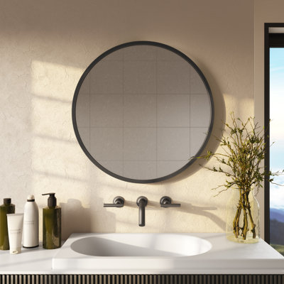 Bali Round Metal Modern Wall Mirror