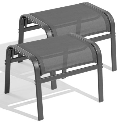 All Weather Stackable Oversized Outdoor Ottoman(Set Of 2)