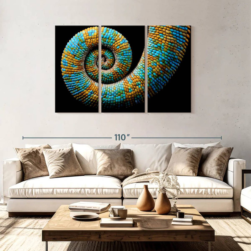 Brampt Curled Chameleon, 48" H x 74" W