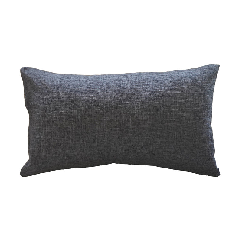 Coussin décoratif, H 12 po x l 20 po, Gris foncé