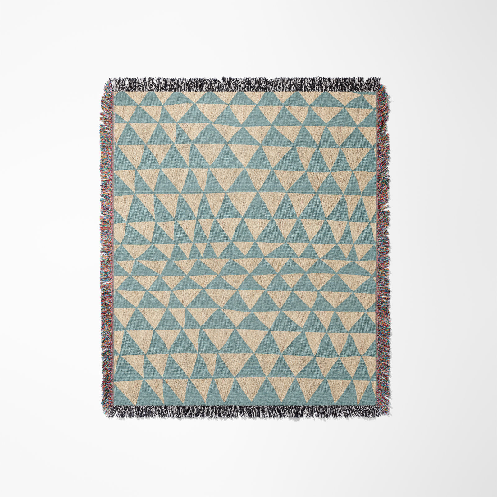 Kelia Cotton Throw Blanket, 60" x 80" – Queen, Blue/Beige