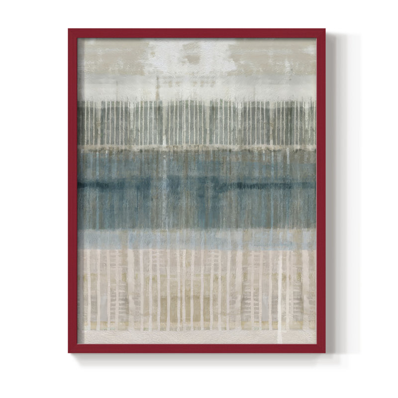 «Misty Island II», reproduction encadrée - bois massif, H 11 po x l 9 po, Rouge