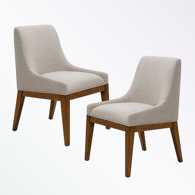 Ensemble de 2 chaises de salle à manger sans accoudoirs avec dossier rembourré et pieds robustes