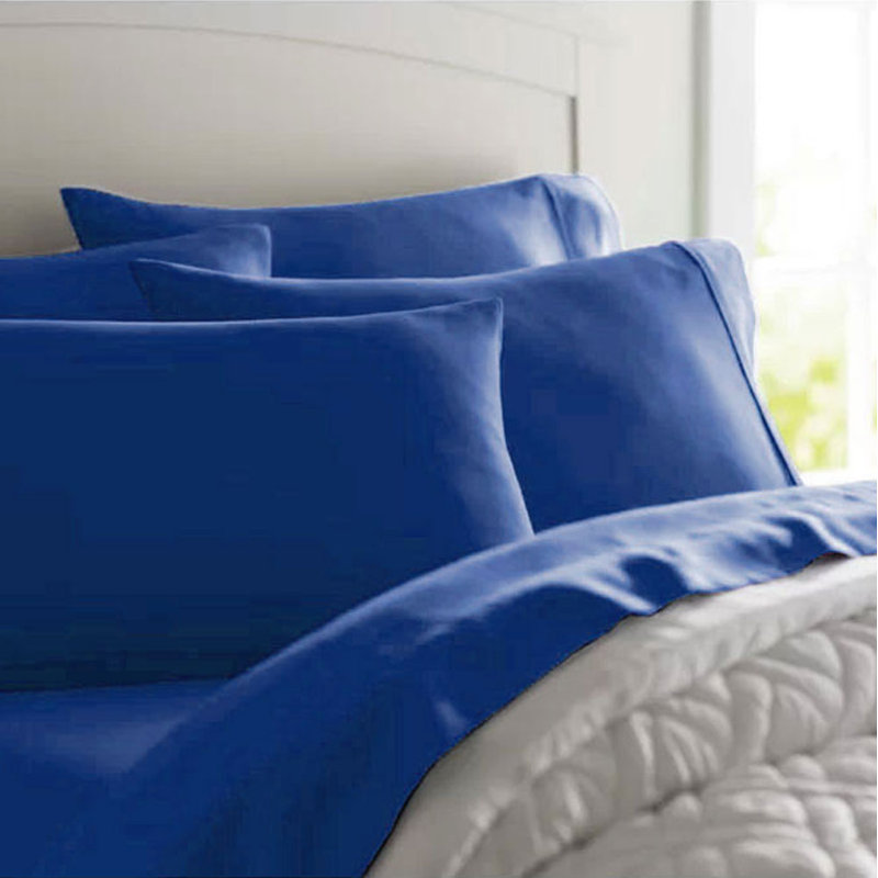 Ensemble de draps en microfibre douce 1800 Series Wayfair Basics®, Bleu royal