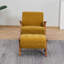 Upholstered Chenille Armchair With Footstool-945252927-951561097