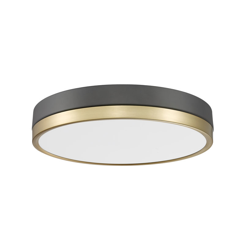 Brexleigh Acrylic LED Flush Mount, Matte Black/Modern Gold