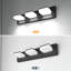 Luminaires de salle de bain DEL modernes (3 lumières, 20 pouces), luminaires muraux de salle de bain modernes en acrylique noir mat sur miroir (blanc froid 6000K)-1772166797