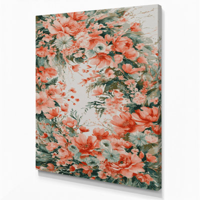 Aquarelle, art floral sur toile gris 8