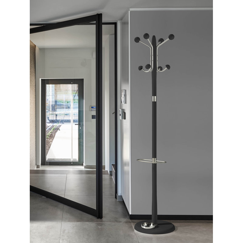 Lettie Freestanding 8 - Hook Coat Rack, Black