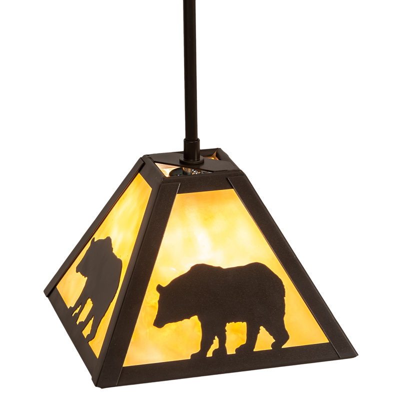 Luminaire suspendu géométrique unique à 1 lumière Lone Bear, H 49 po x l 11 po x P 11 po
