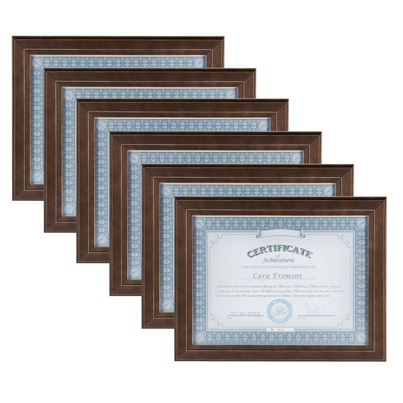 Cadre 6 photos simple en bois mat Loven, 11 po x 8,5 po, Espresso brun