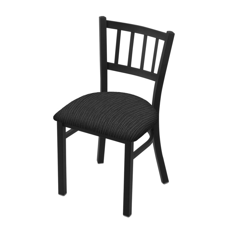 Chaise Contessa 610, Noir froissé, Tissu graphique charbon
