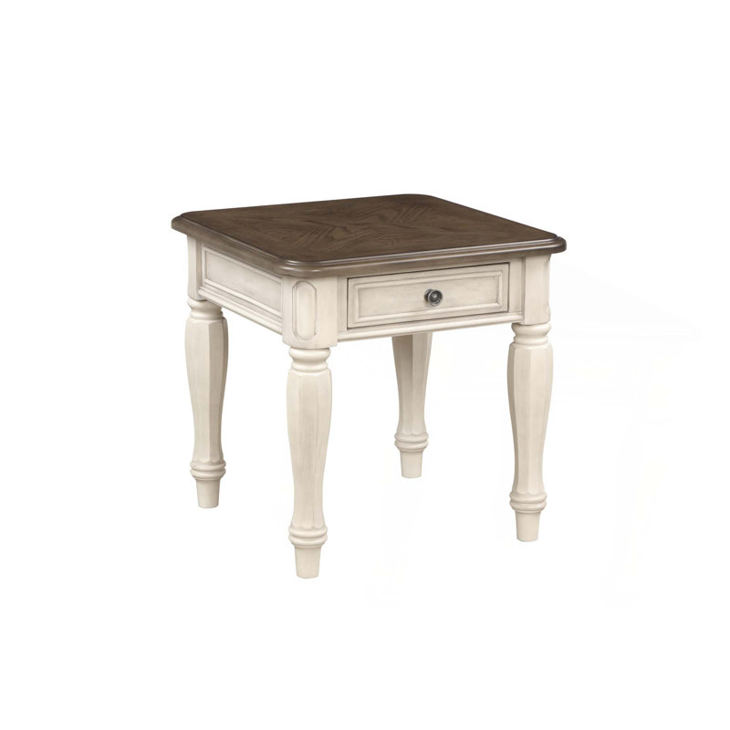 Table de bout brune avec tiroir de rangement