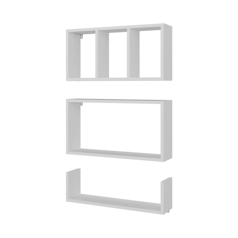 Tablettes flottantes murales blanches