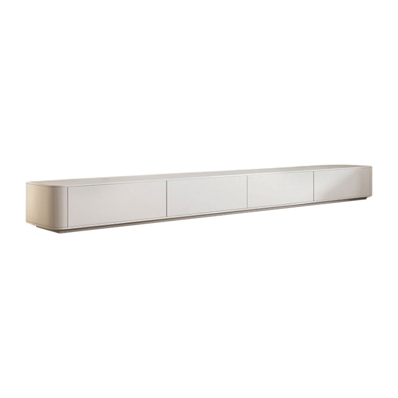 Meuble télé moderne en bois massif blanc, 9.45”H x 7.87”L x 78.74”W